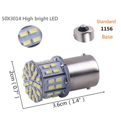2X 1156 BA15S 50-SMD LED Light Bulbs for RV Interior Turn Signal Lamp