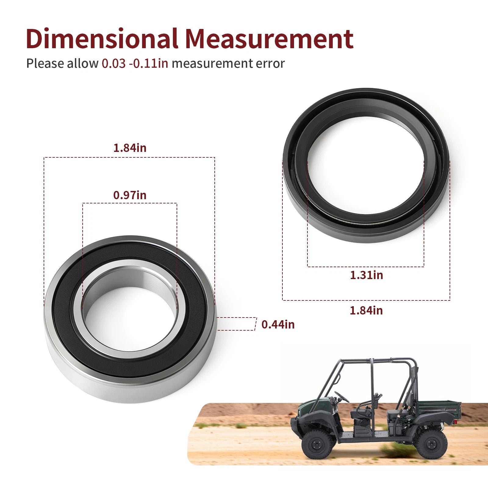 Set of 2 Front Wheel Bearing Seals for Kawasaki Mule (2010–2020)