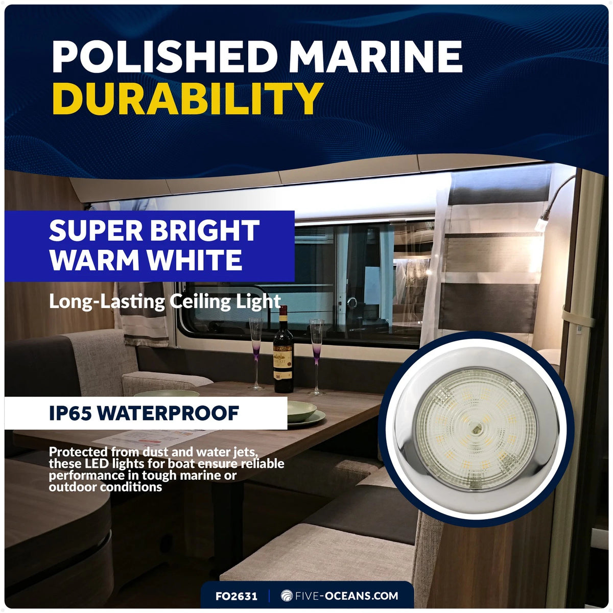 LED Interior Dome Light for Universal Vehicles (12V)