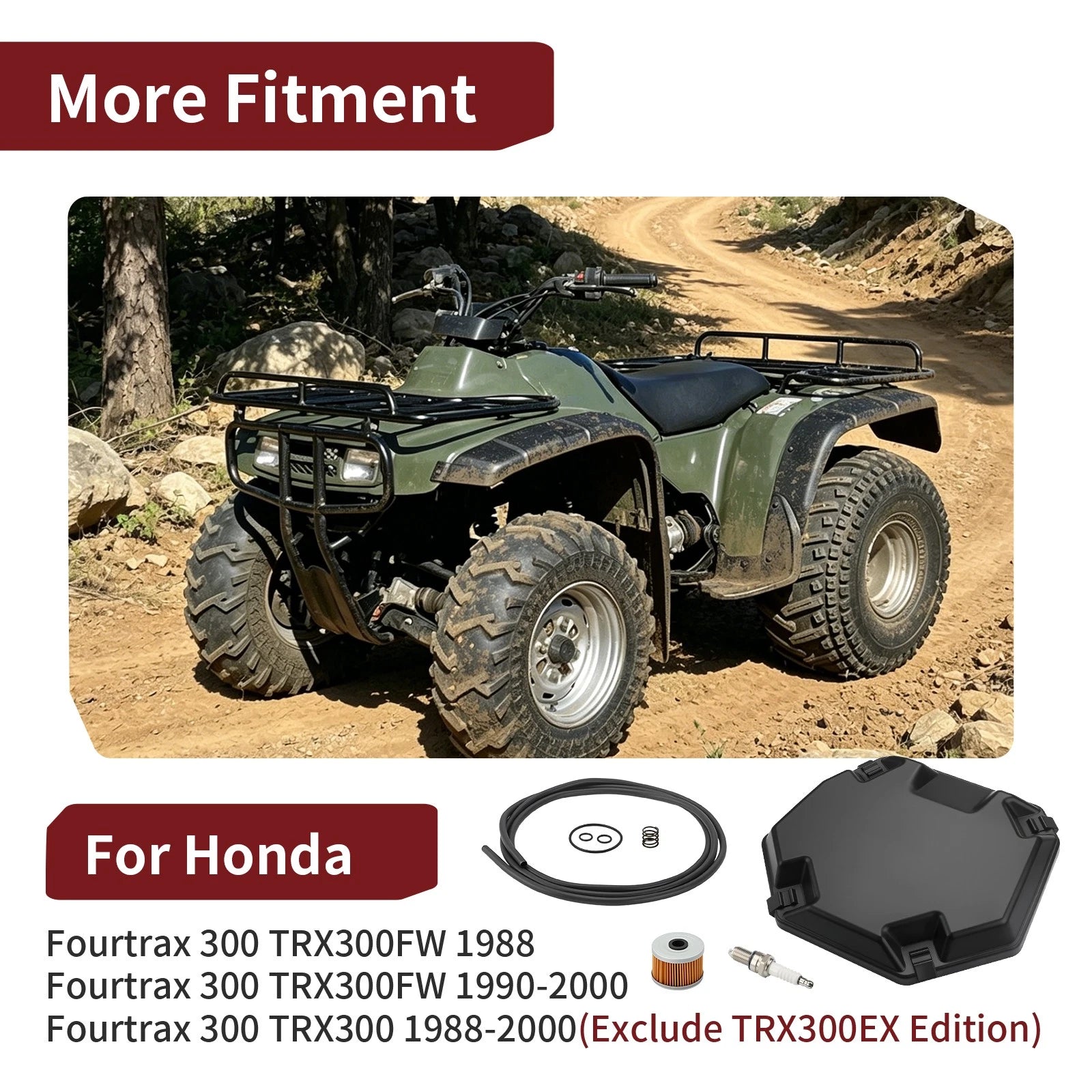 Air Box Lid Cover Cap & Seal for Honda Fourtrax 300 TRX300 FW (1988–2000)