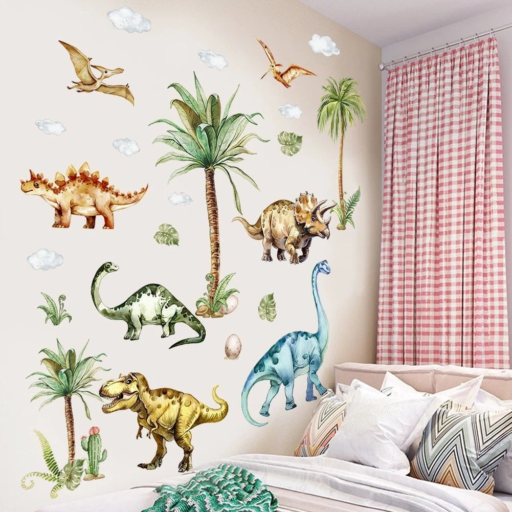 Removable Dinosaur and Cloud Wall Decals for Bedroom (No Year Range)