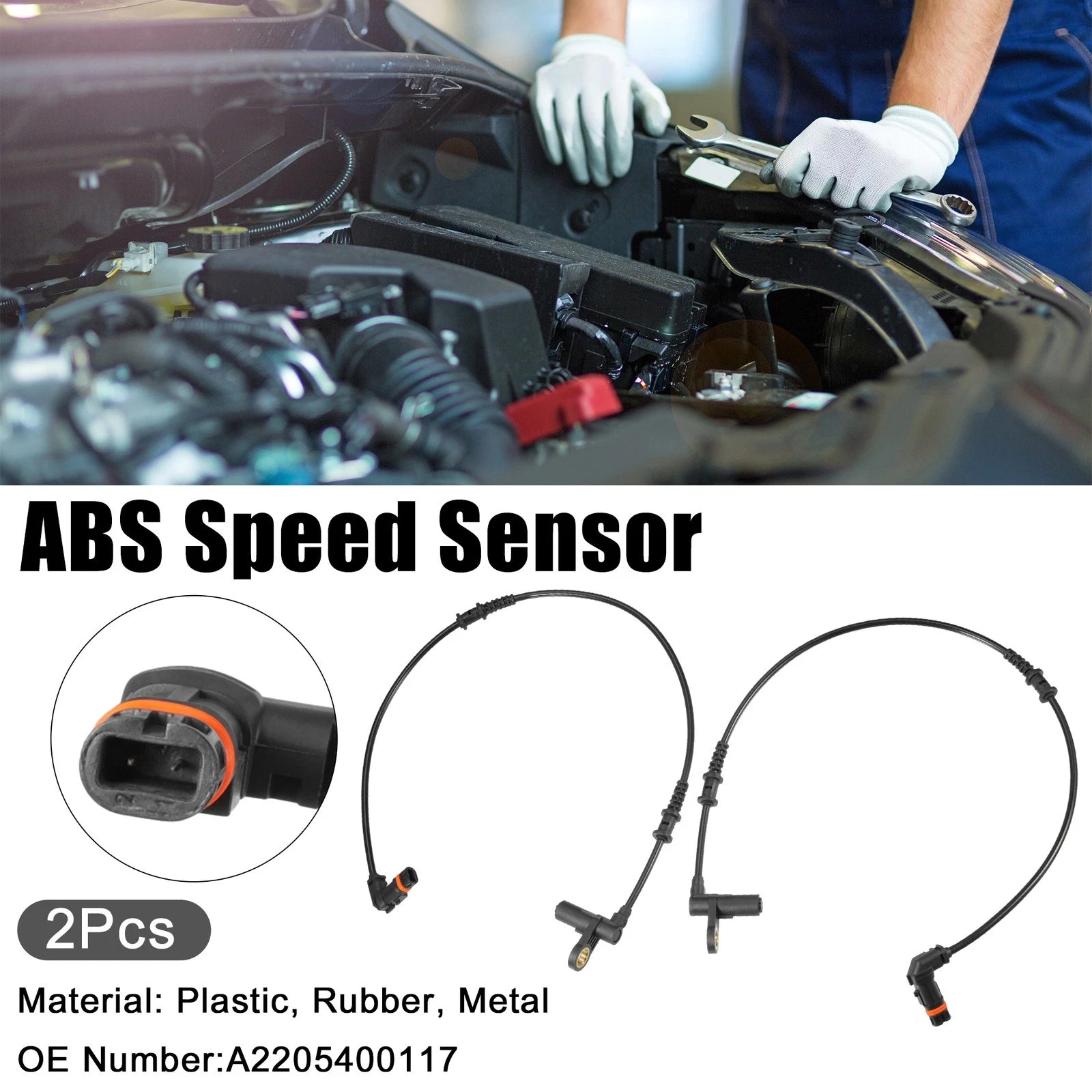 2Pcs ABS Wheel Speed Sensor Replacement for Mercedes-Benz CL500 (2006–2007)
