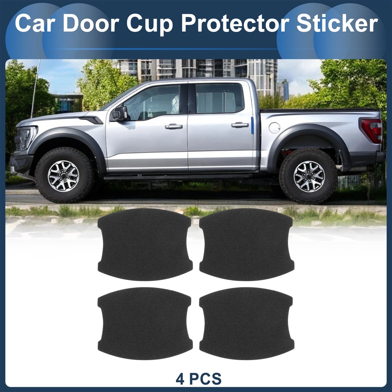 Car Door Handle Scratch Protector for Universal Fit (68x85mm) Matte Black