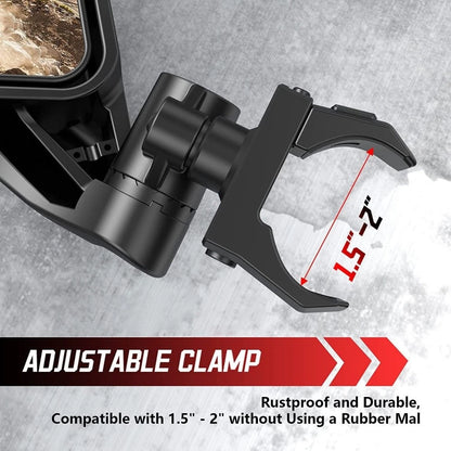 2x Adjustable Rear View Side Mirror For Can Am Maverick X3 XRS XDS MAX 2017-2018