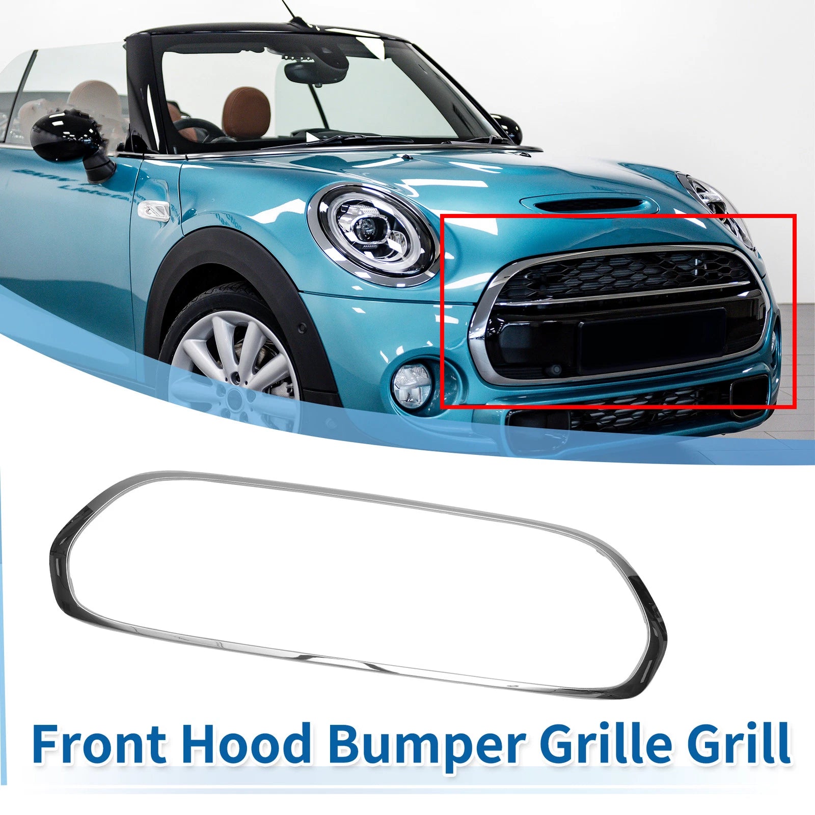 Front Lower Grille Trim for MINI F55 (2014–2021) Chrome Silver Tone
