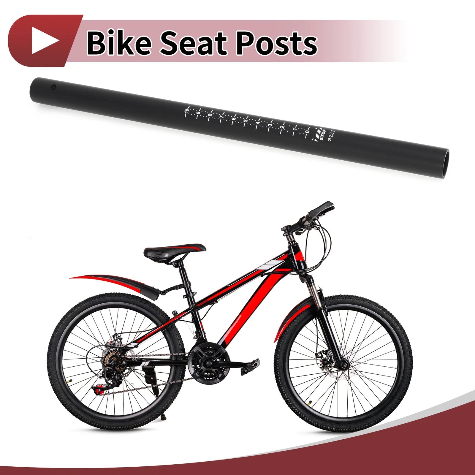 Seat Post 22.2x350mm Replacement for Bike MTB Road (2005–2015)