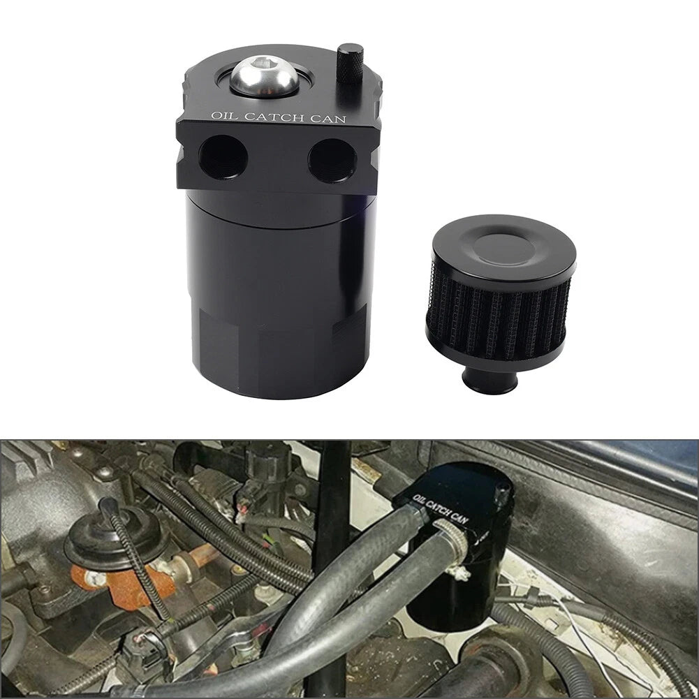 Baffled Engine Oil Catch Can Tank Kit for Universal Vehicles (300ml)