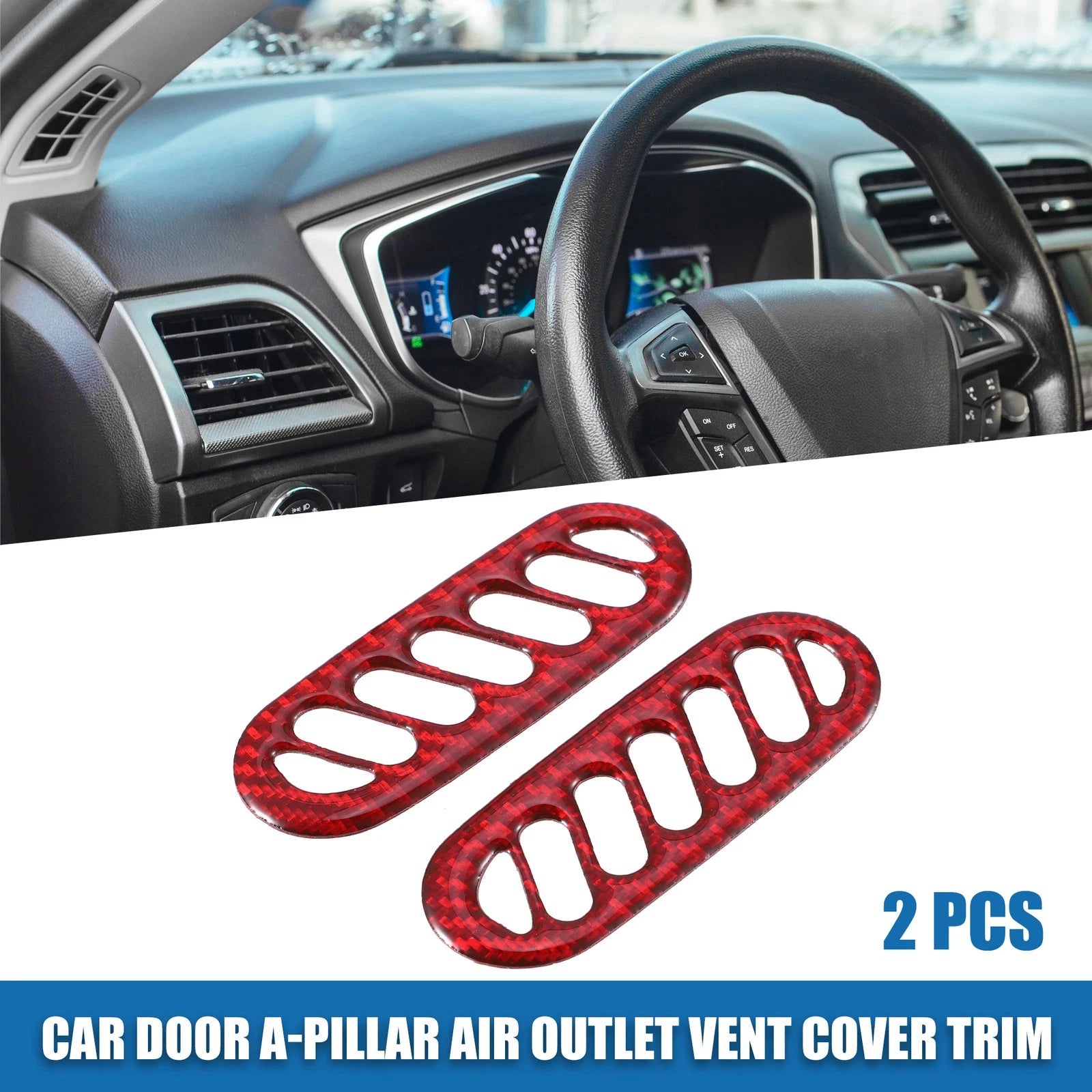 A-Pillar Air Vent Covers for Chevy Corvette C5 Red (Set of 2)