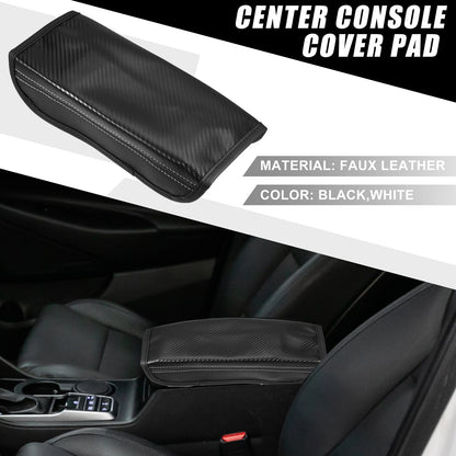 Center Console Cover Pad for Hyundai Tucson 2016–2021 Carbon Fiber Pattern Black