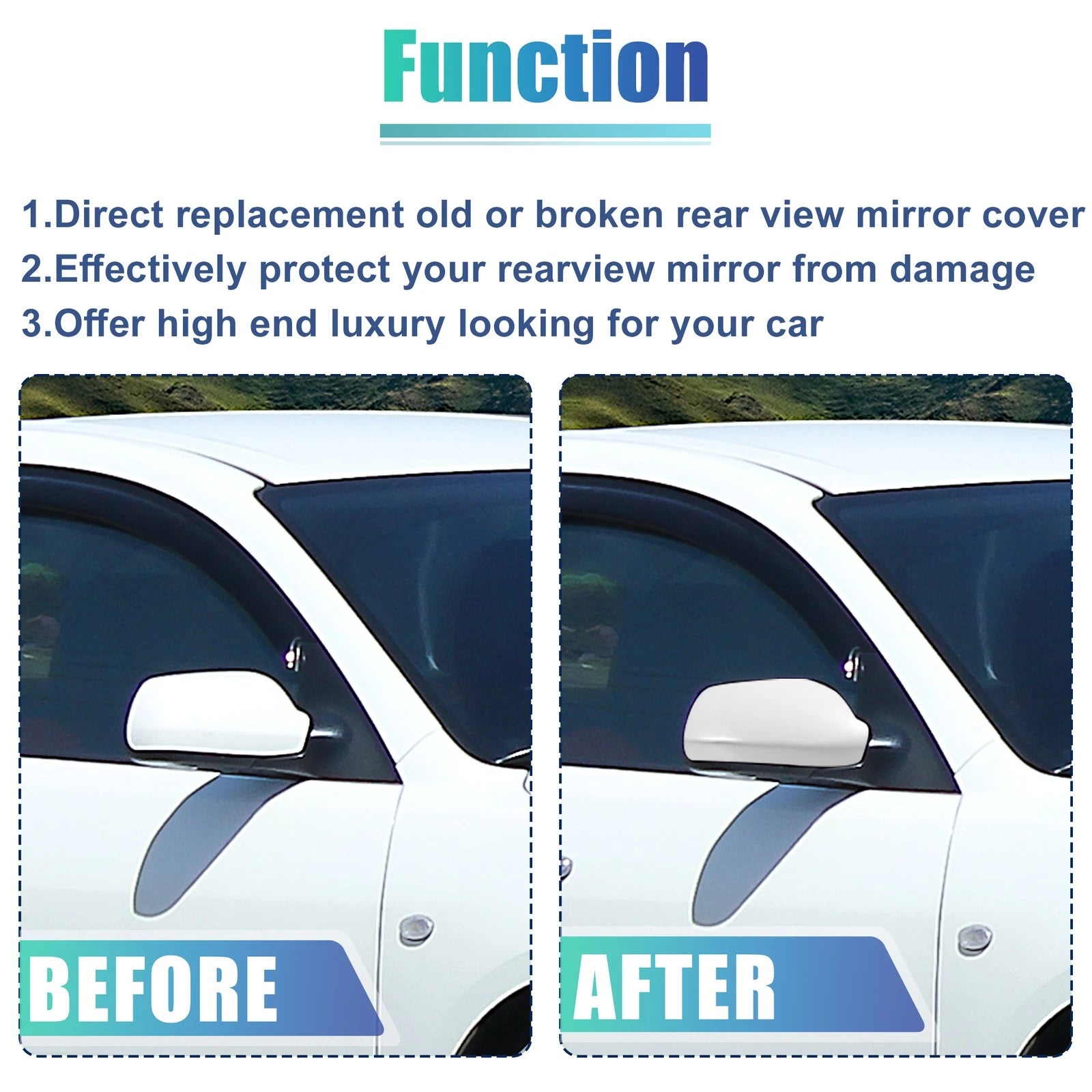 Front Right View Mirror Cover Trim Replacement for Mazda 3 Axela M3 (2017–2019)