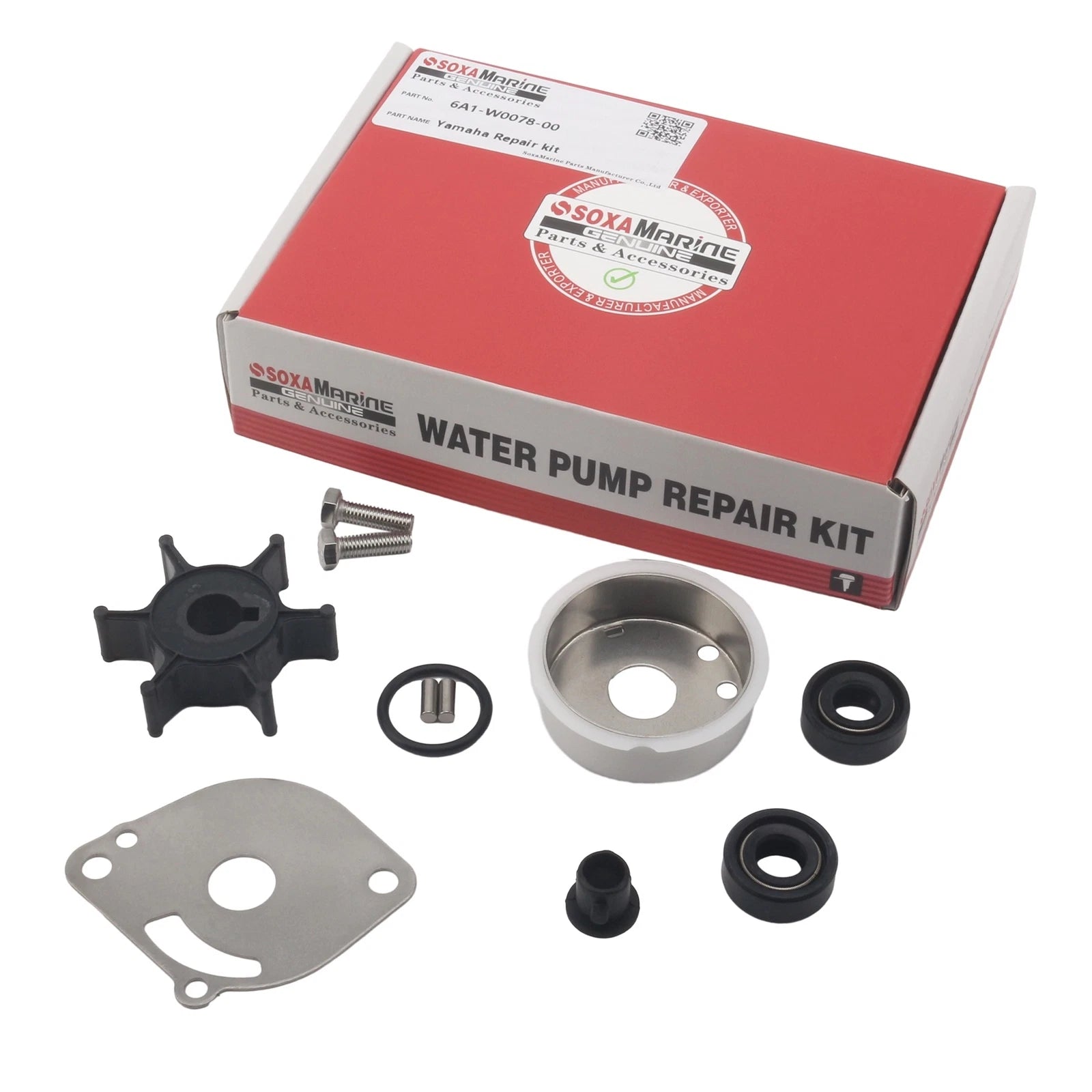 Water Pump Repair Service Kit for Yamaha Outboard 2HP (6GD-W0078-00)