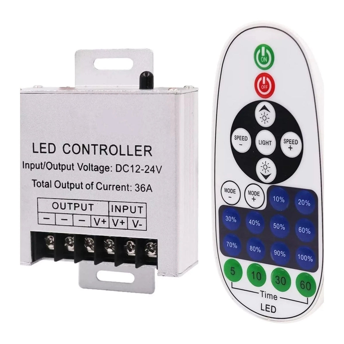 Wireless DC LED Light Dimmer Controller with 23 Keys Remote (12V)