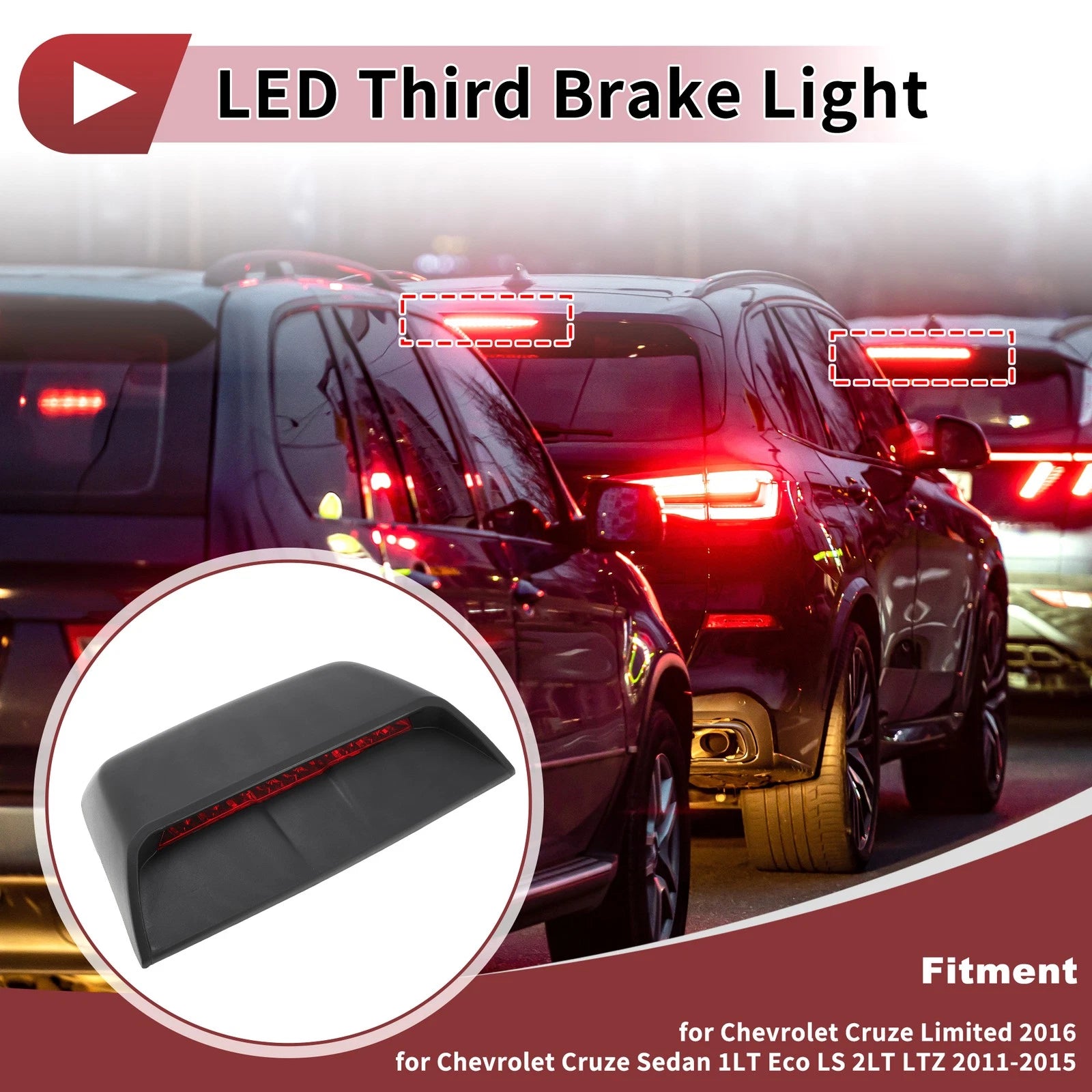 Third Brake Light LED High Mount Replacement for Chevrolet Cruze (2011–2016)