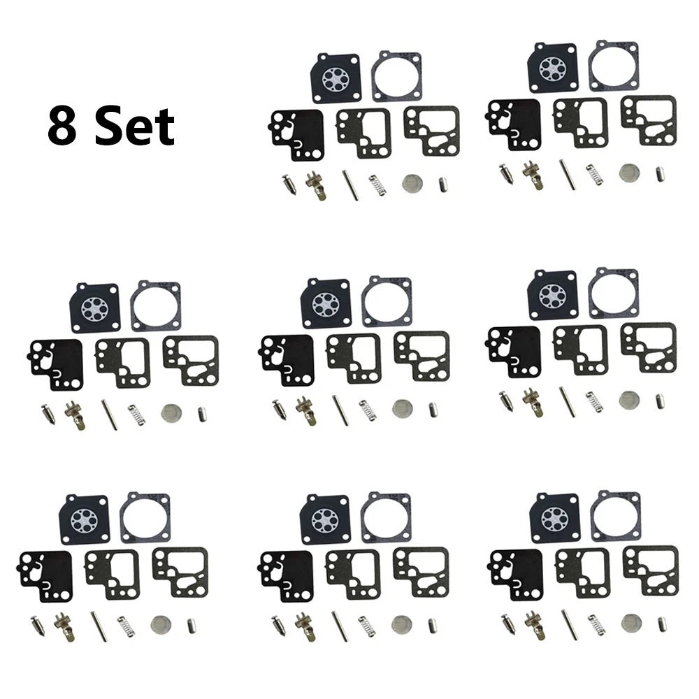 Set of 8 Carburetor Repair Kits for ZAMA RB-186 C1T-S195 (Stihl HS46 HS56)
