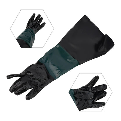 Sandblast Cabinet Gloves PVC Construction Soft Cotton Lined 23 6x11 8 Inch