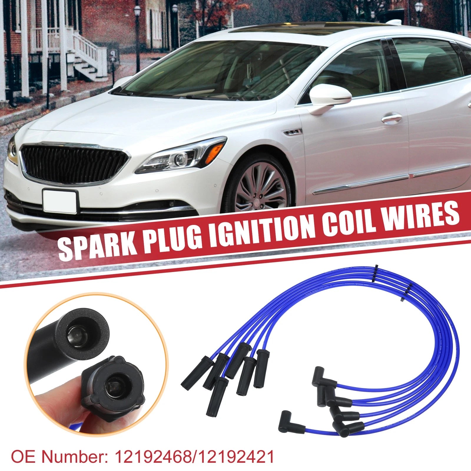 6 Pcs Spark Plug Wire Ignition Coil Cable Replacement for Chevrolet Impala (2001–2016)