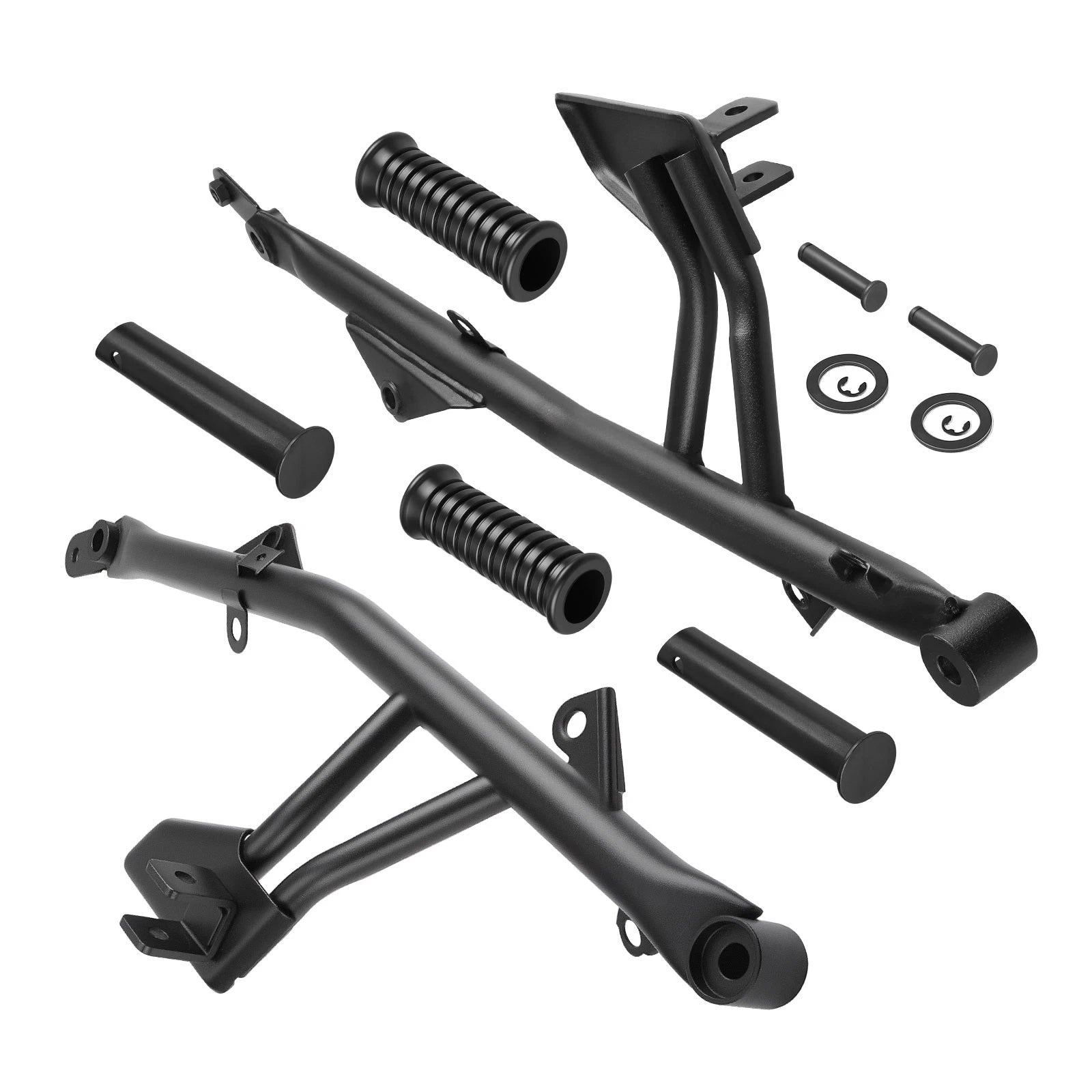 Set of 2 Black Passenger Foot Pegs for Kawasaki Vulcan S EN650 ABS (2015–2024)