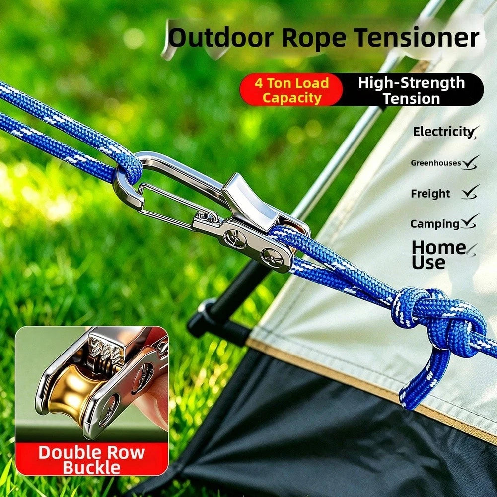 Alloy Steel Rope Tightener with Hook for Camping Tent Securing