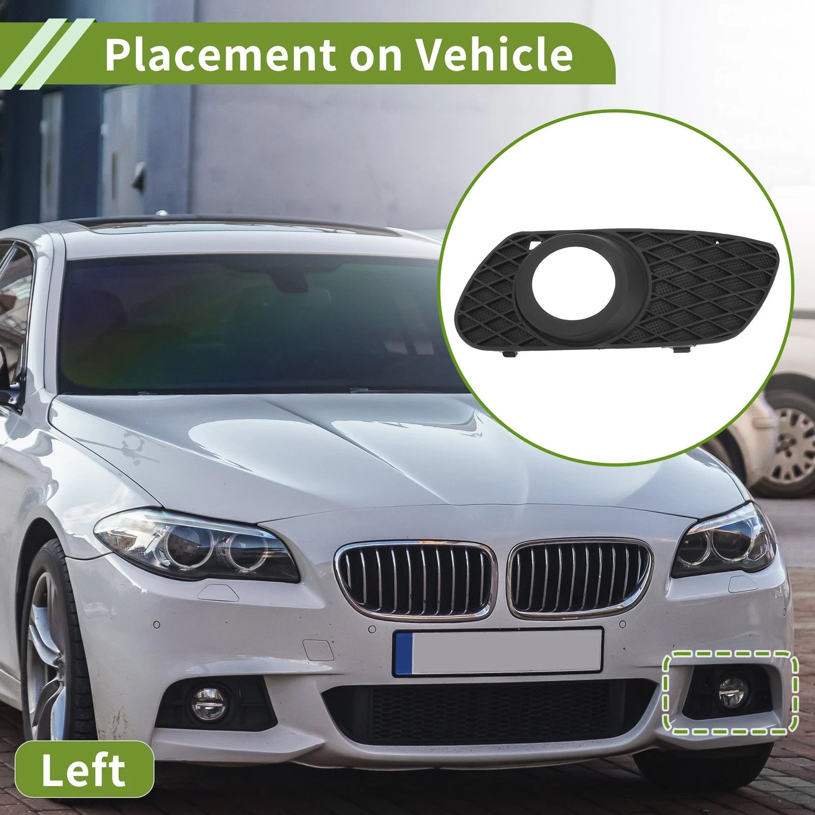 1pc Front Left Fog Light Grill Replacement for Mercedes-Benz ML350 (2006–2007)