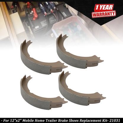 Set of 2 Brake Shoes for Mobile Home Trailer (12"x2") - 21031