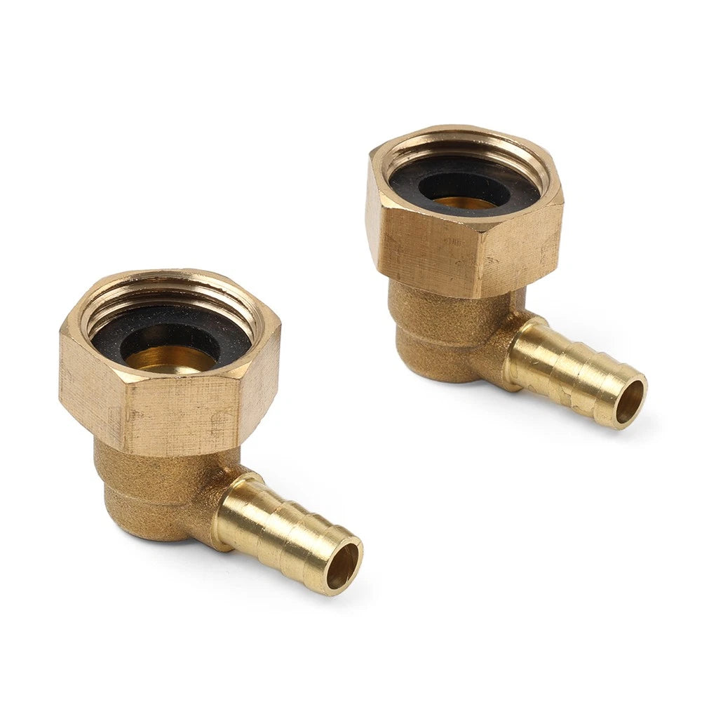 2pcs Brass Hose Barb Elbow Fitting 8mm x G1/2 for Pipe Connectors