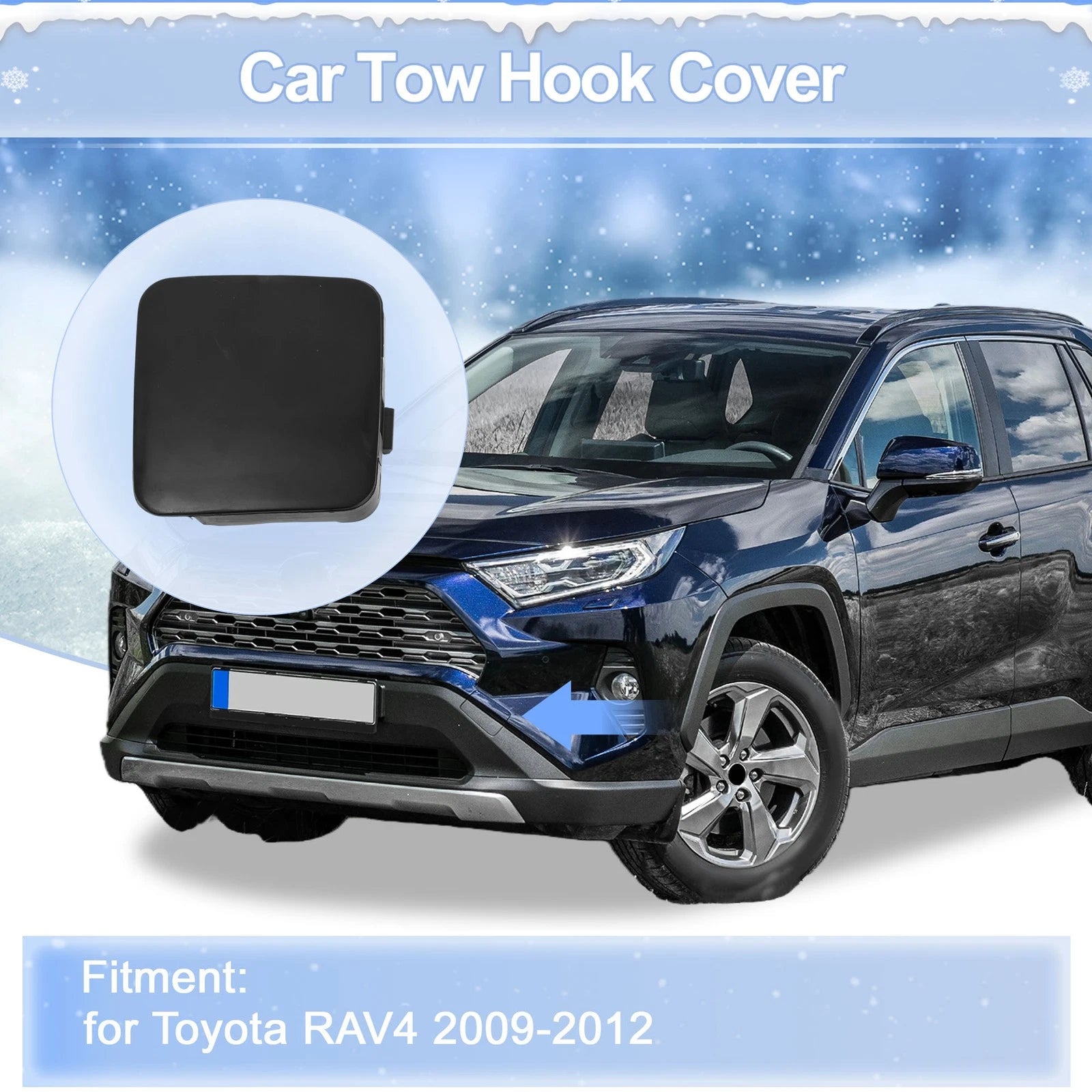Left Front Car Tow Hook Cover Cap Replacement for Toyota RAV4 (2019–2025)