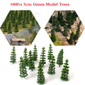 100Pcs Model Trees for HO Scale Train Railroad Diorama (50mm)