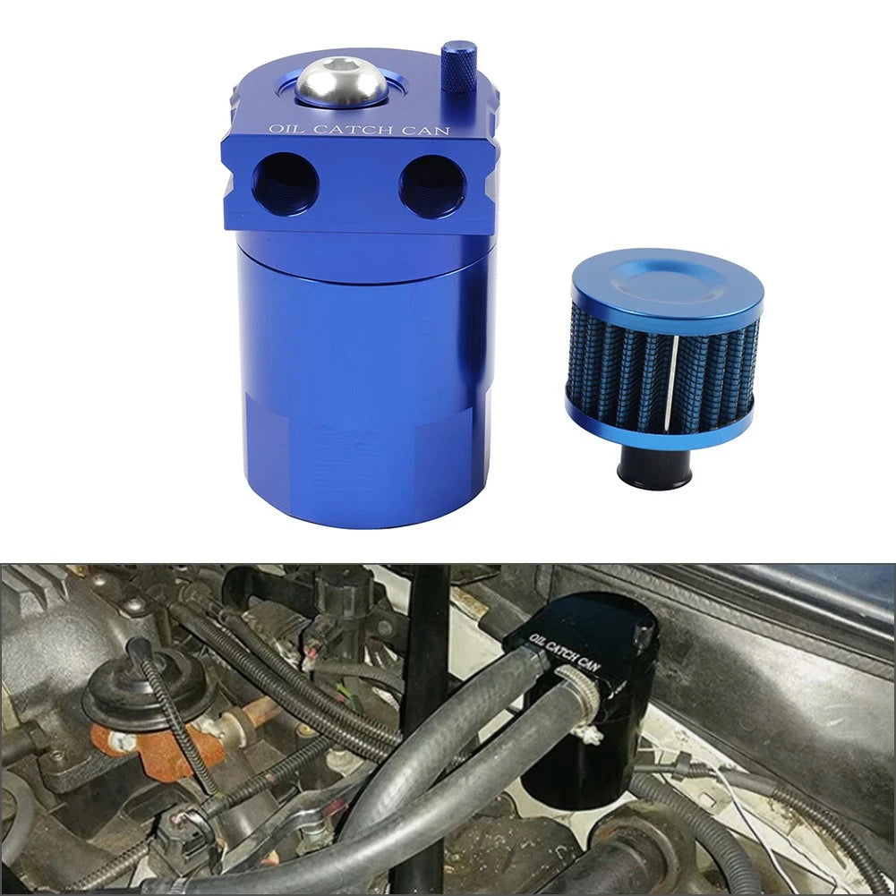 Baffled Engine Oil Catch Can Tank Kit for Universal Vehicles (300ml)