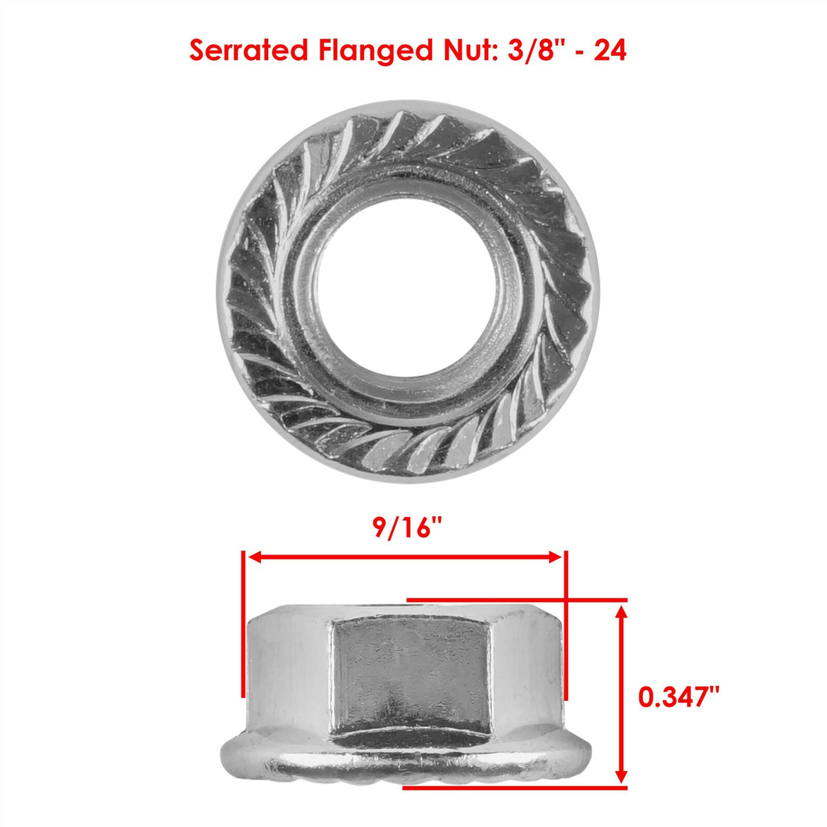 Wheel Nut for ATV UTV Polaris 3/8-24 (Fits 2000–2024)