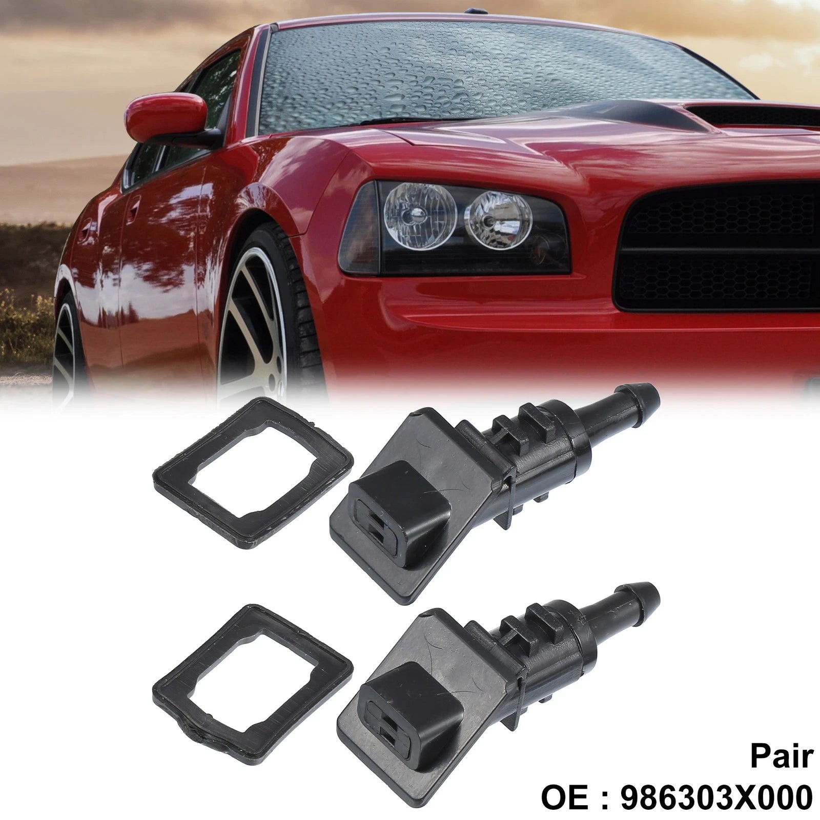 1 Pair Windshield Washer Nozzles for Kia Cee'D (2006–2009)