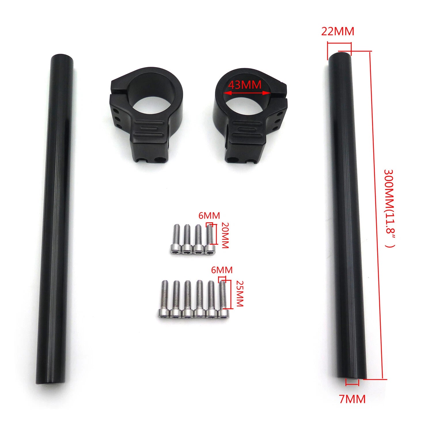 43mm Clip Ons for Universal Motorcycles (Tilt 7 Degree)
