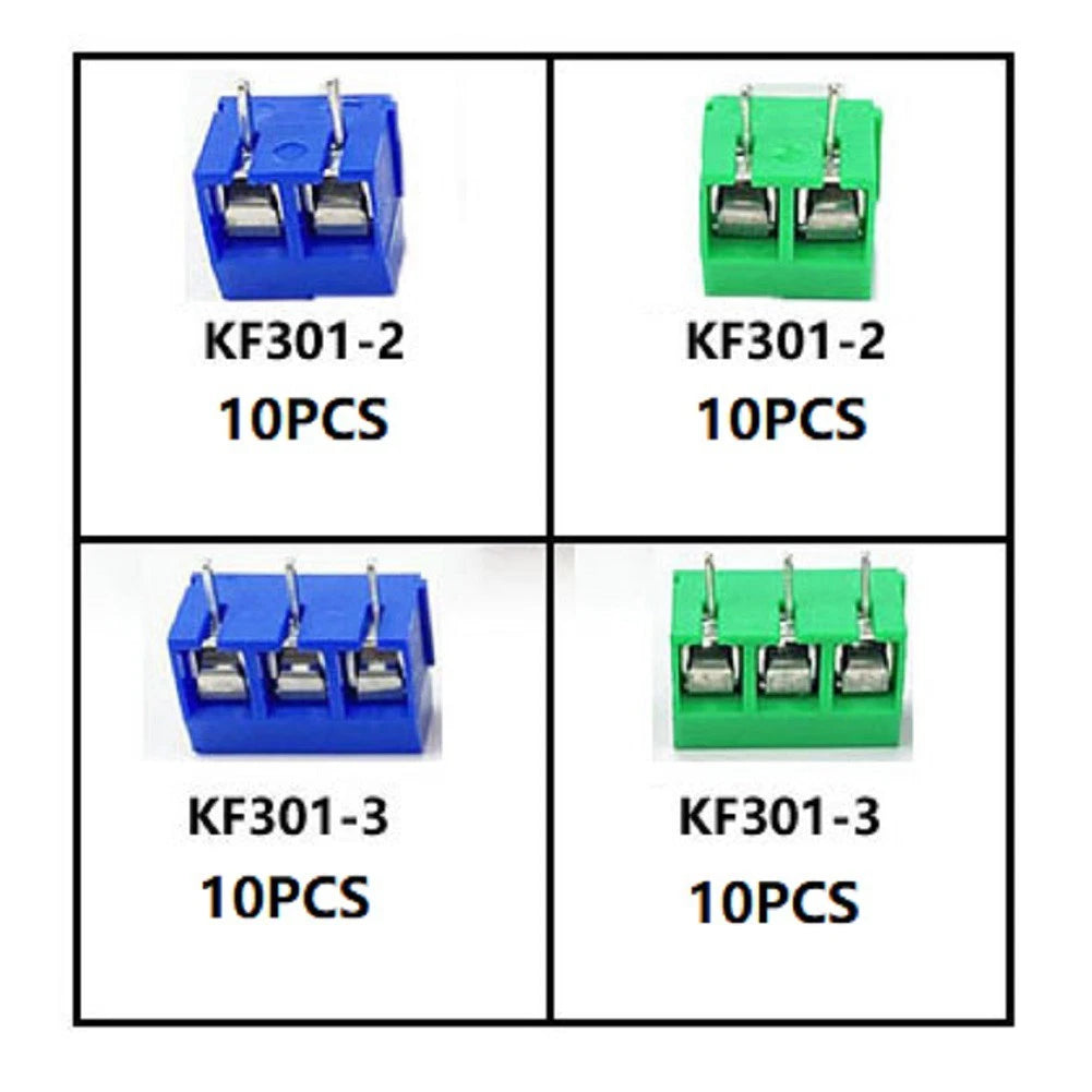 40PCS 5.0mm Pitch PCB Mount Screw Terminal Block Connector for