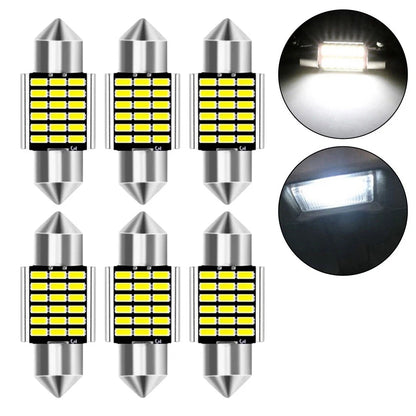 Set of 6 DE3175 3014 LED Map Dome Interior Light Bulbs for Easy Replacement