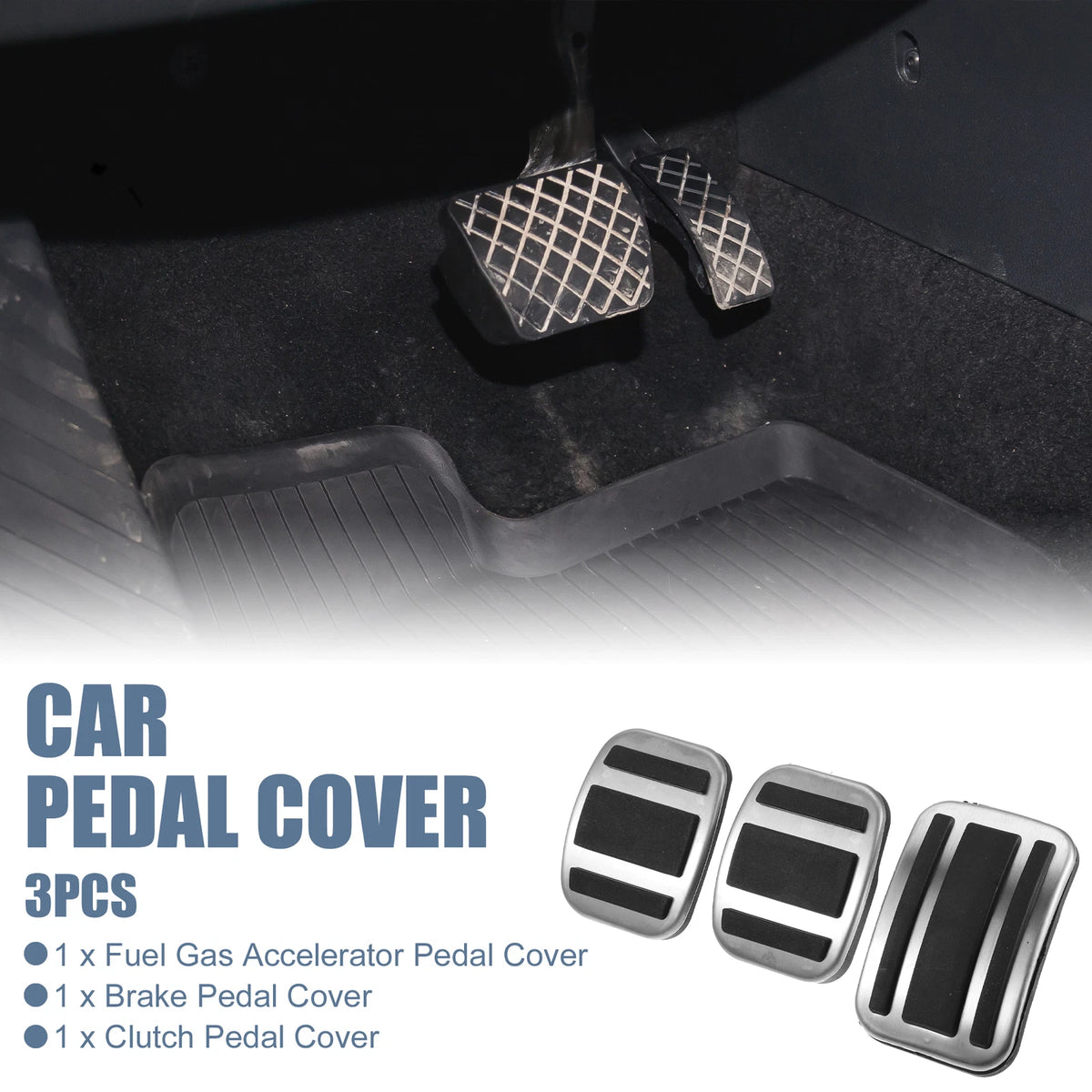 3X Accelerator & Brake Pedal Covers for Peugeot 3008 (2017–2021)