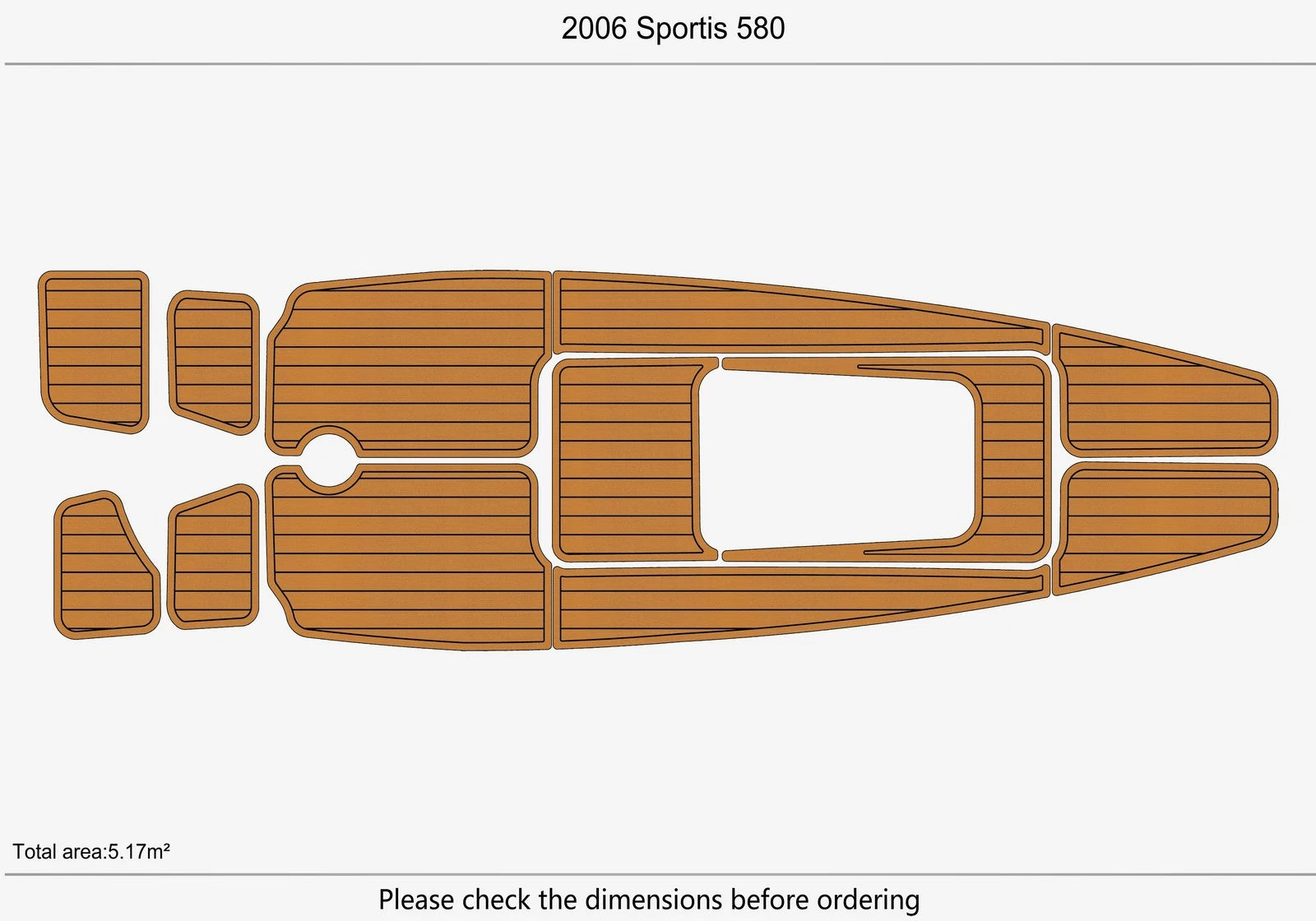 Seadek Swim Platform Cockpit Foam EVA Teak Flooring Mat for Sportis 580 (2006)