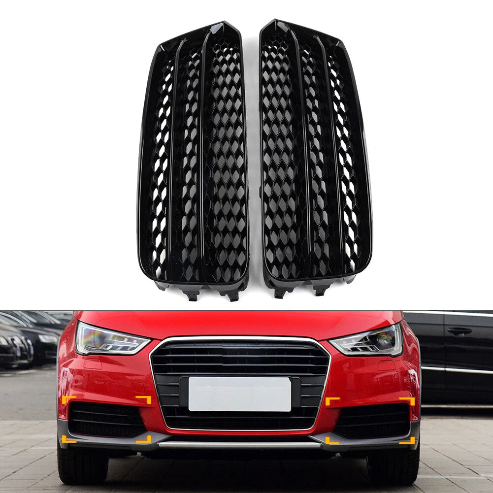 Open Mesh Honeycomb Front Bumper Grille Cover for Audi A1 (2014–2018)