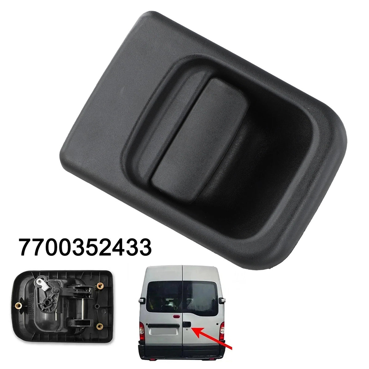 Black Rear Tailgate Handles for Renault Vehicles (2010–2023)