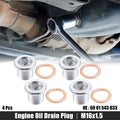 4 Pcs Engine Oil Drain Plug Screw with Gasket for Nissan (2007–2023)