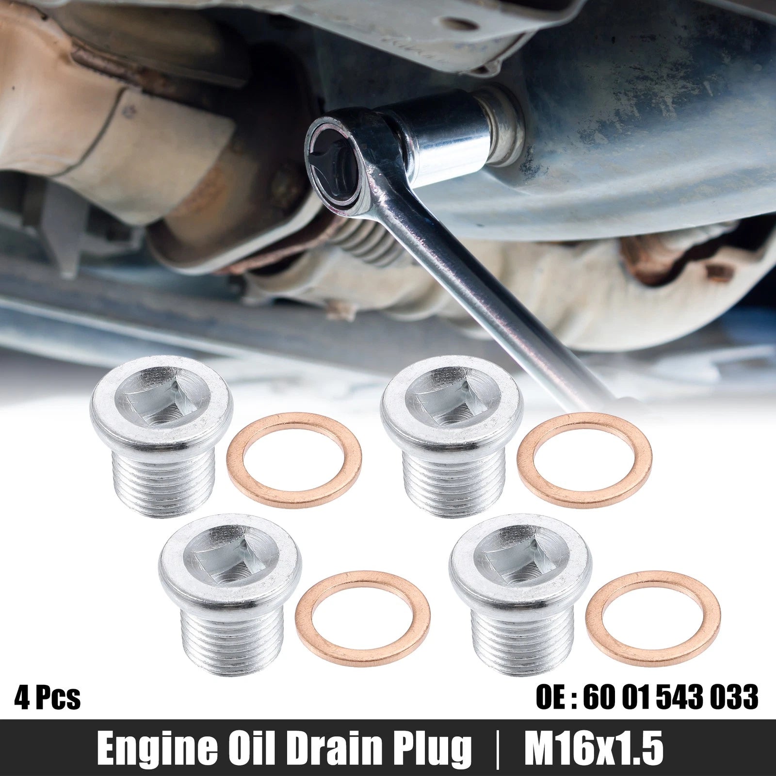 4 Pcs Engine Oil Drain Plug Screw with Gasket for Nissan (2007–2023)