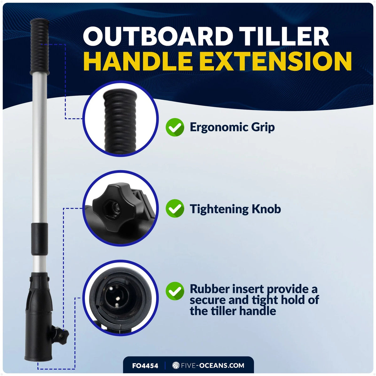 Telescopic Tiller Extension Handle for Outboard & Trolling (17.5"–25")