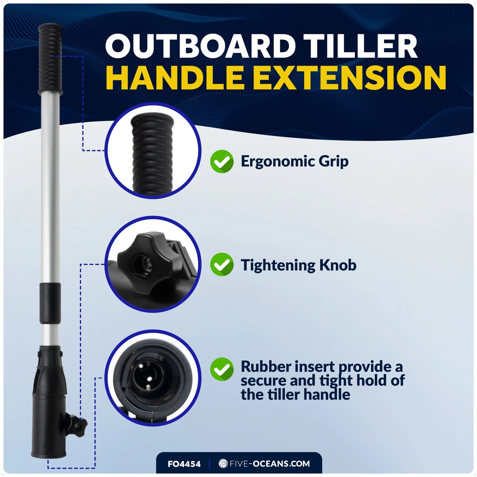 Telescopic Tiller Extension Handle for Outboard & Trolling (17.5"–25")