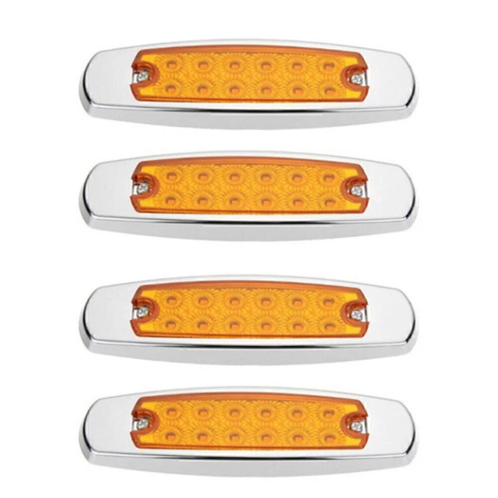 12 LED Side Marker Lamps for Truck Trailer (Amber)