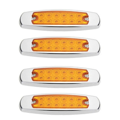 12 LED Side Marker Lamps for Truck Trailer (Amber)