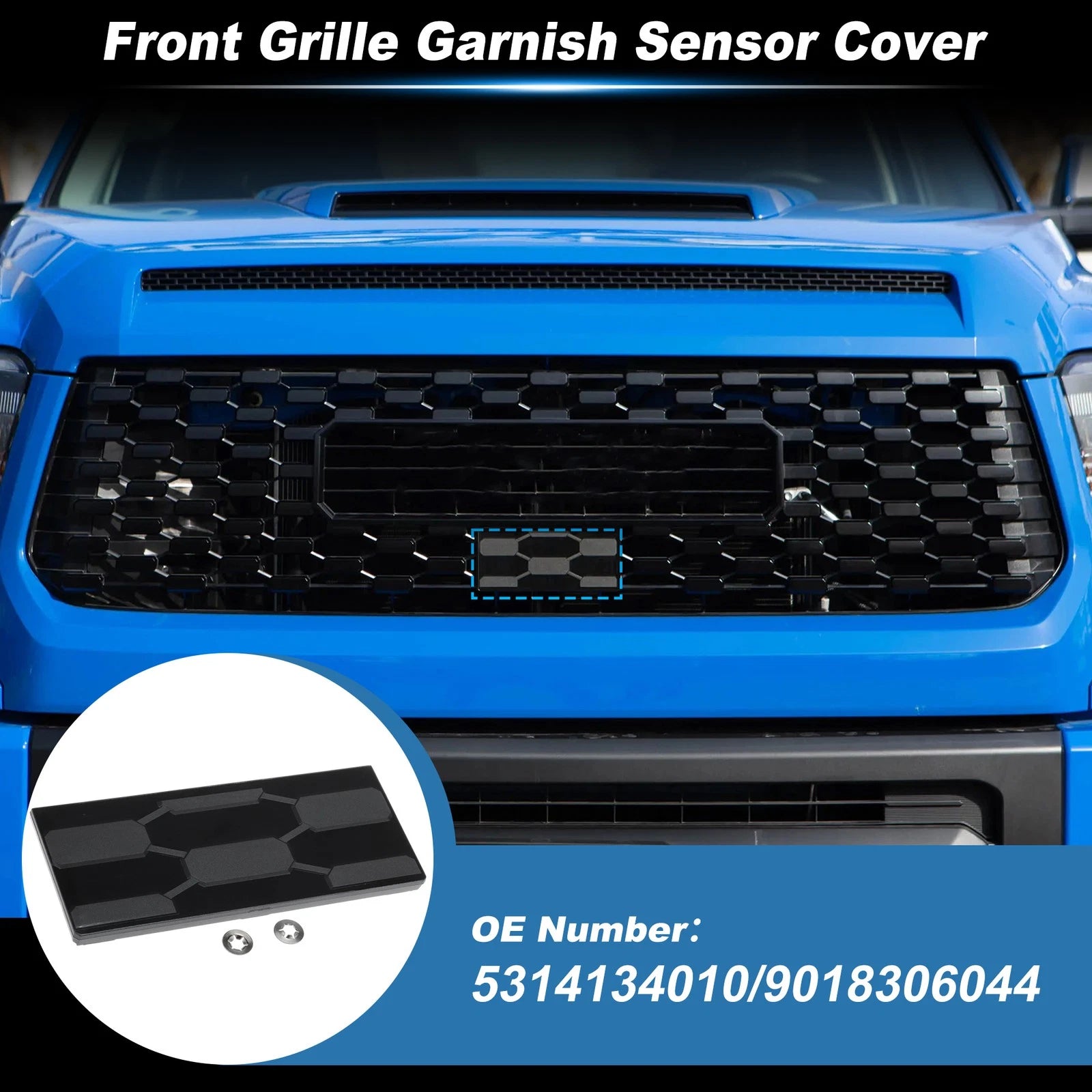 Front Grille Radar Sensor Cover Replacement for Toyota Tundra TRD Pro (2018-2021)
