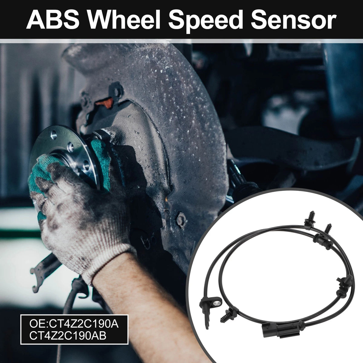 ABS Wheel Speed Sensor Kit Rear Right Replacement for Ford Edge (2011–2014)