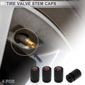 Tire Valve Stem Caps Replacement for Black Car Truck Bicycle 4 Pcs (Universal)