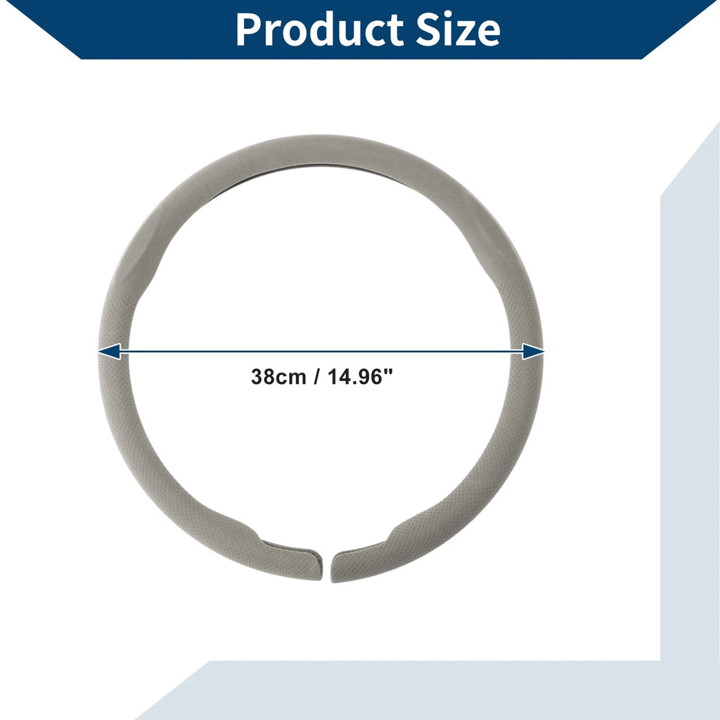 Steering Wheel Cover for Universal Fit (14.96", Gray)