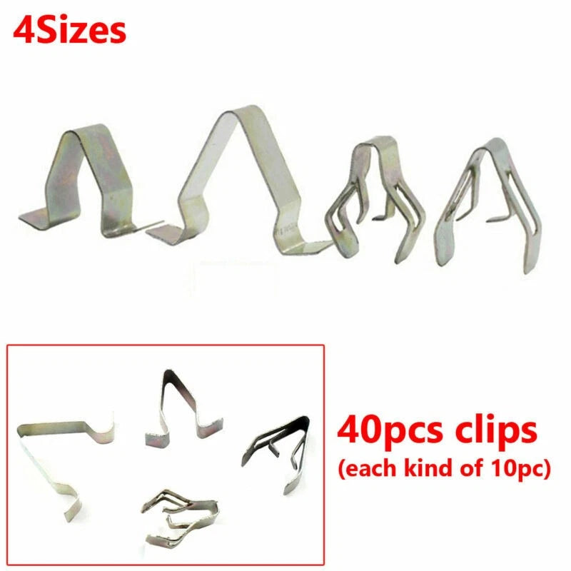 40pcs Metal Rivets for Car Interior Door Windows Panel Trim Clips