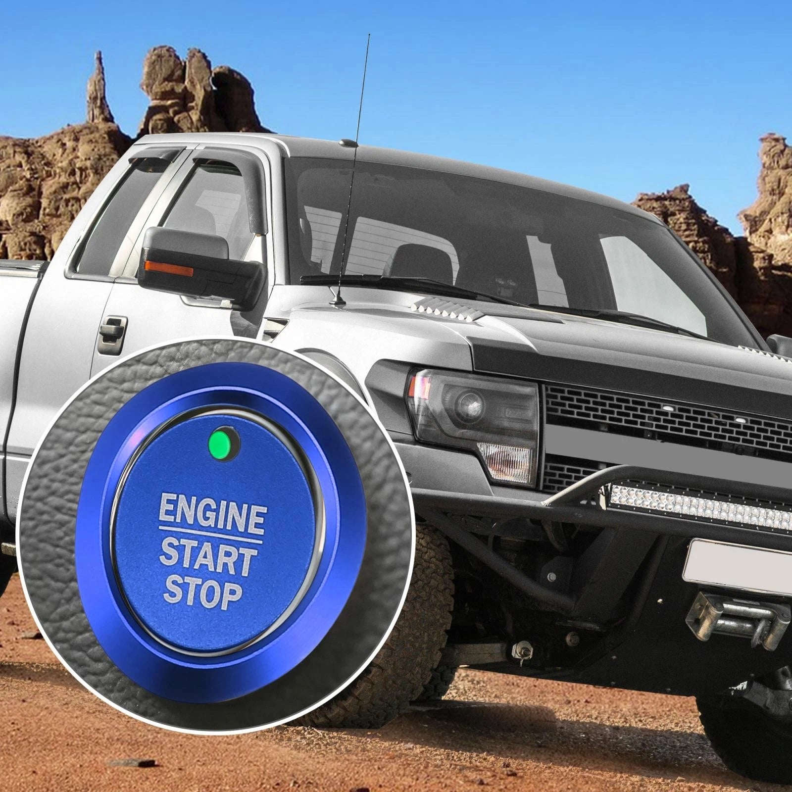 Engine Start Stop Button Cover Kit Trim Sticker for Ford F-150 (2016–2021)