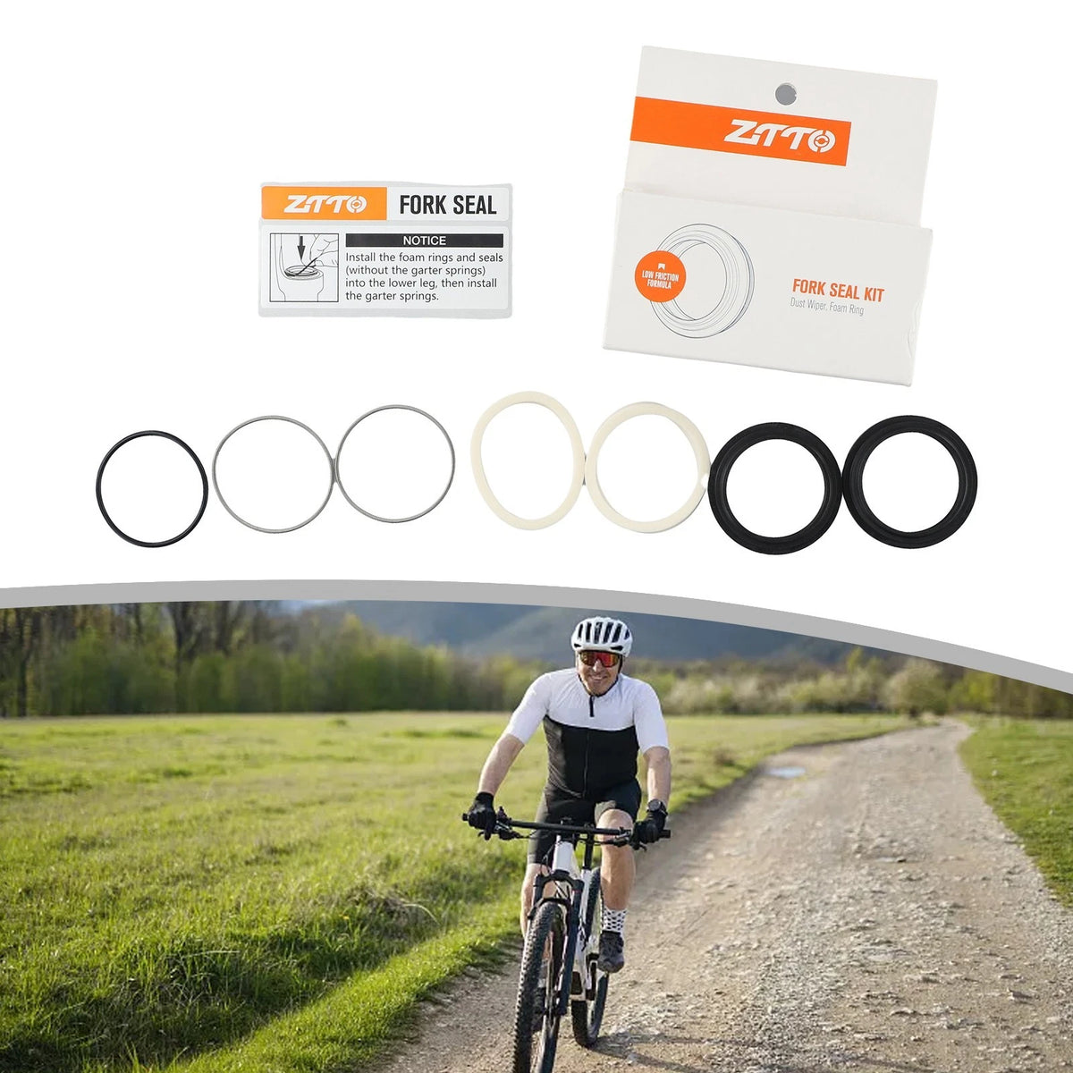 Set of 4 Spring Coil Fork Dust Seal Rubber 30 X 42mm for